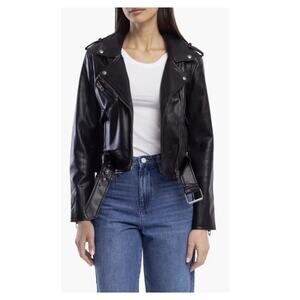 NEW BLANKNYC Faux Leather Belted Moto Jacket Size Medium
